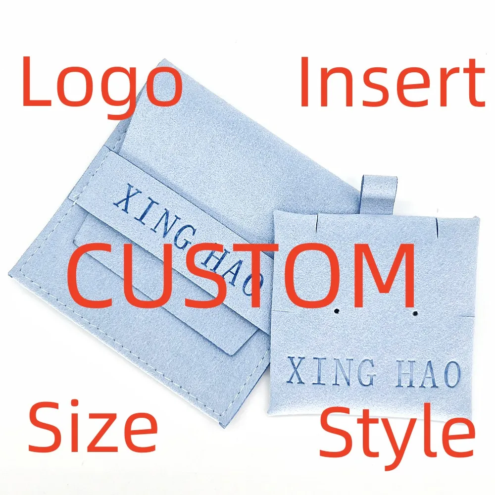 Factory Envelope Microfiber Velvet Jewelry Gift Bag Pouches Direct Pink Ring Necklace Packaging Bags With Custom Logo