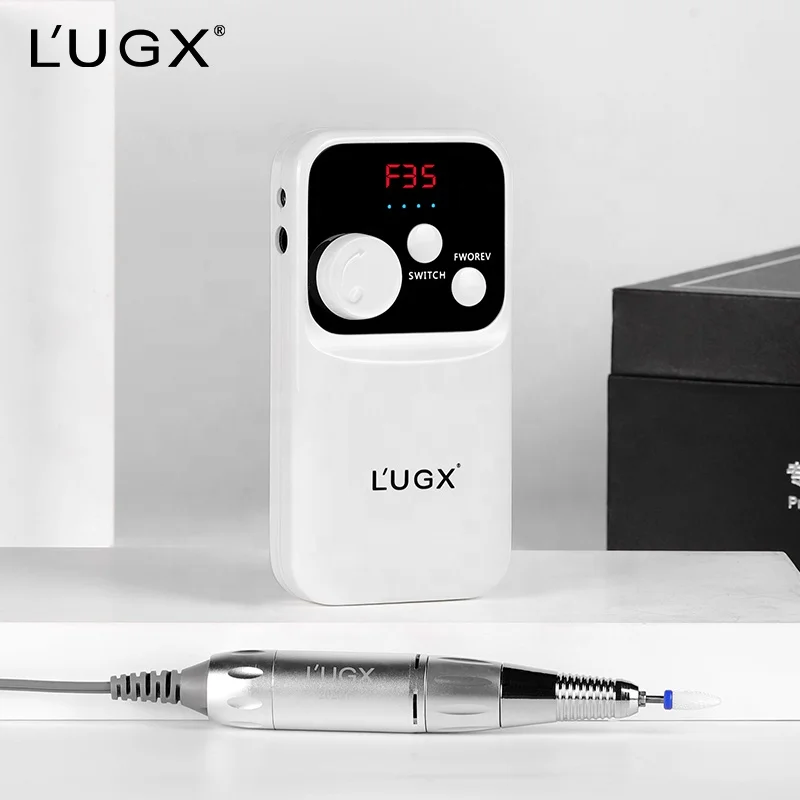 lugx nail salon professional product 30000rpm electric nail file rechargeable portable nail drill machine
