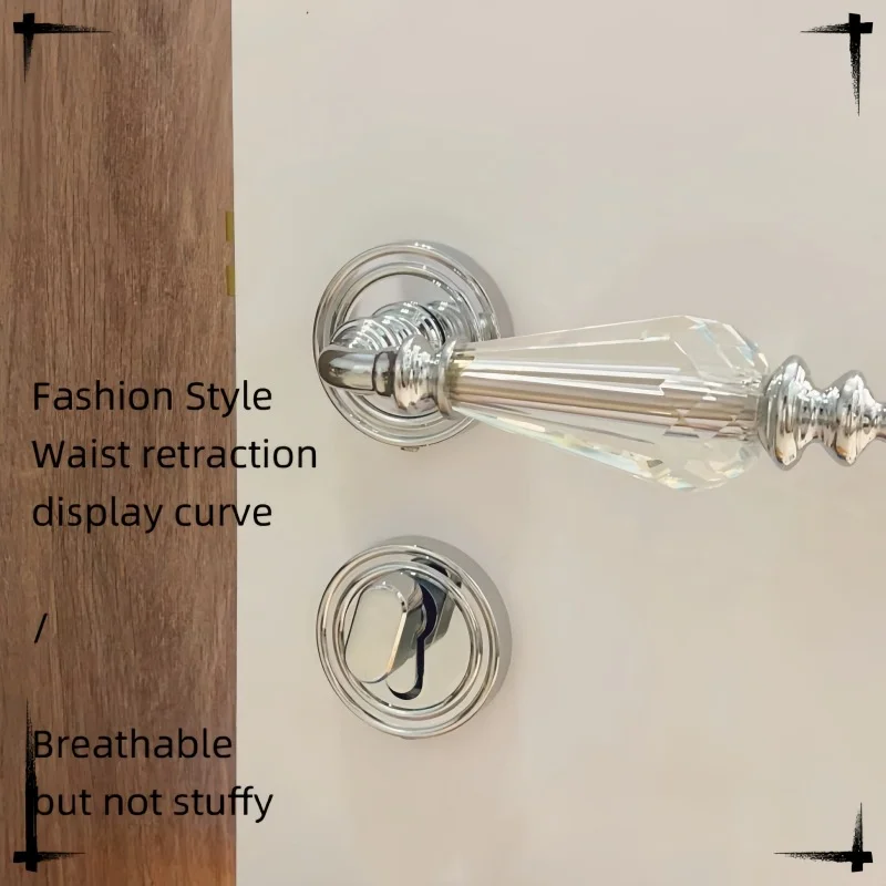 Italian handle hot selling Brass Door handle with Crystal Classical design hour glass shaped handgrip