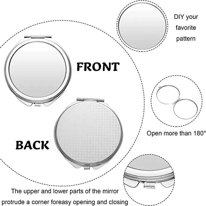 Custom Makeup Mirror Multi-shape Fashion DIY Sublimation Compact Mirror