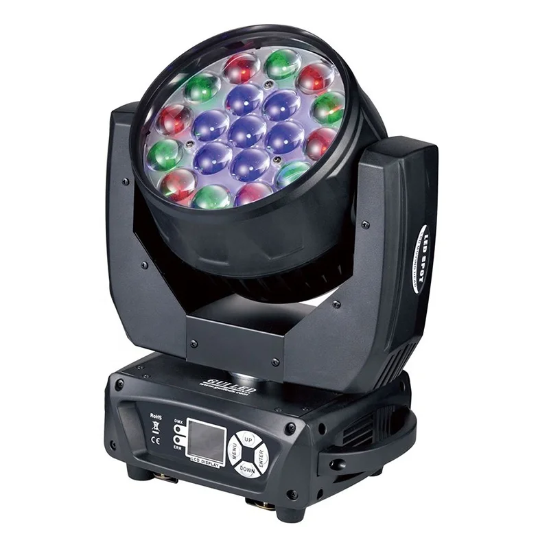19x15w 4in1 Zoom Led Moving Head Wash Beam Dj Stage Lights for Professional Audio
