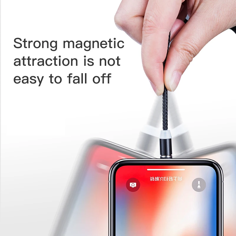 Free Shipping Best Quality Wholesale suction 2.4A Magnet Phone Charger 1M Nylon Led Magnetic Fast Charging Data Cable Micro Usb