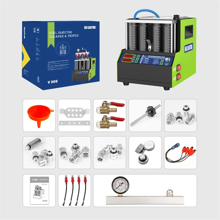 MRCARTOOL Gdi автомобильный топливный инжектор тестер для очистки машины V308 ультразвуковой сопло очиститель мотоцикла автомобиля 4