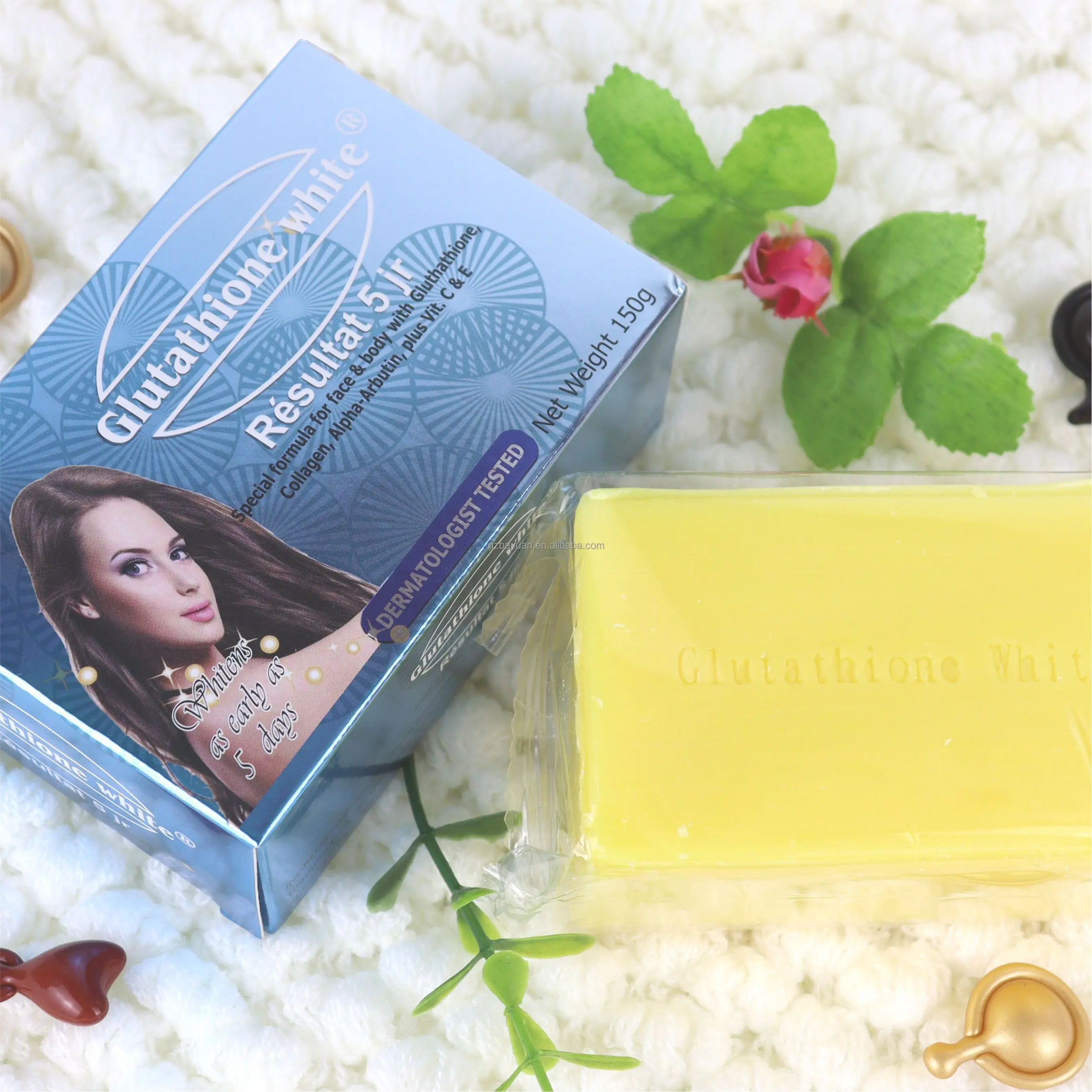  Белое мыло Glutathion специально для ухода за кожей лица и тела красивый коллаген al-pha-арбутин плюс vit C E 150 г отбеливающая