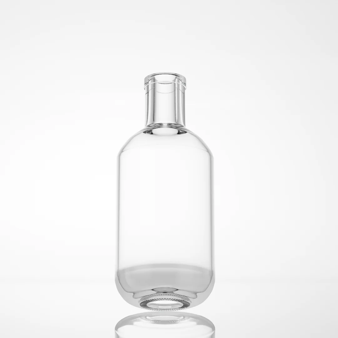 Good Selling 700ml Spirits Bottle Glass Clear Round Thin Bottom Cork Lid For Distillery