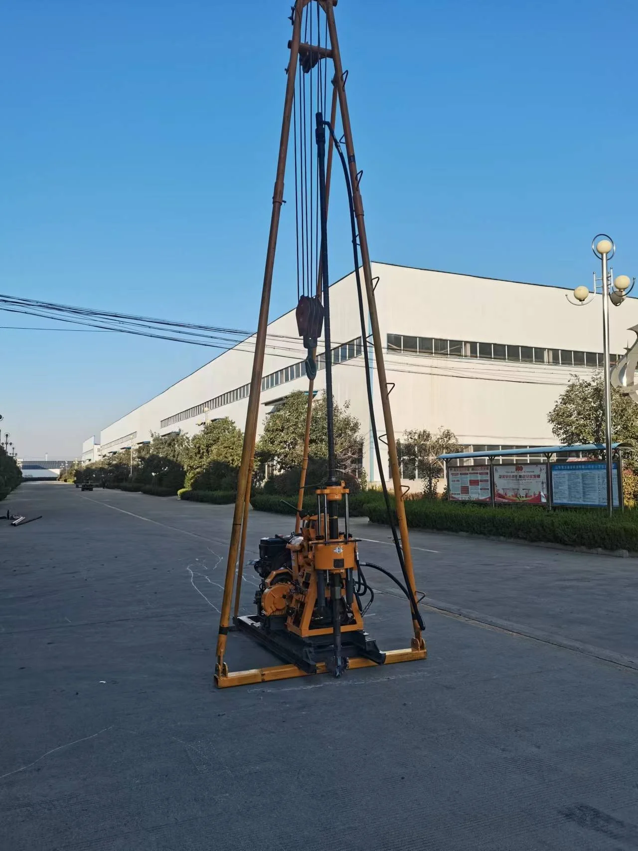 Cheap price  130 150m 200m diesel engine small mining equipment hydraulic trailer mounted mini water well drilling machine