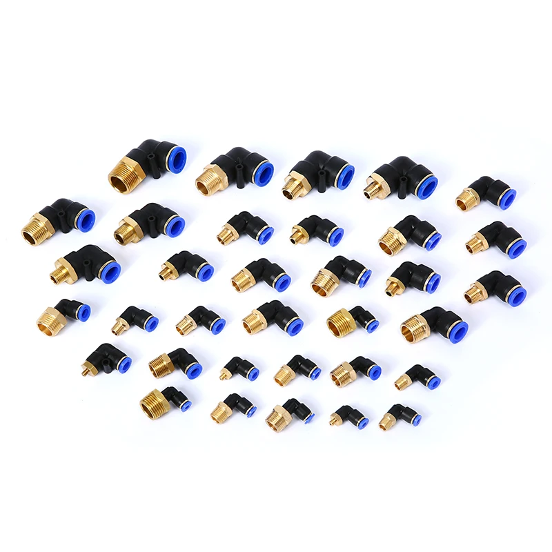 SNS SPL Series Male Elbow Brass And Plastic Push To Connect Pneumatic Tube Fitting