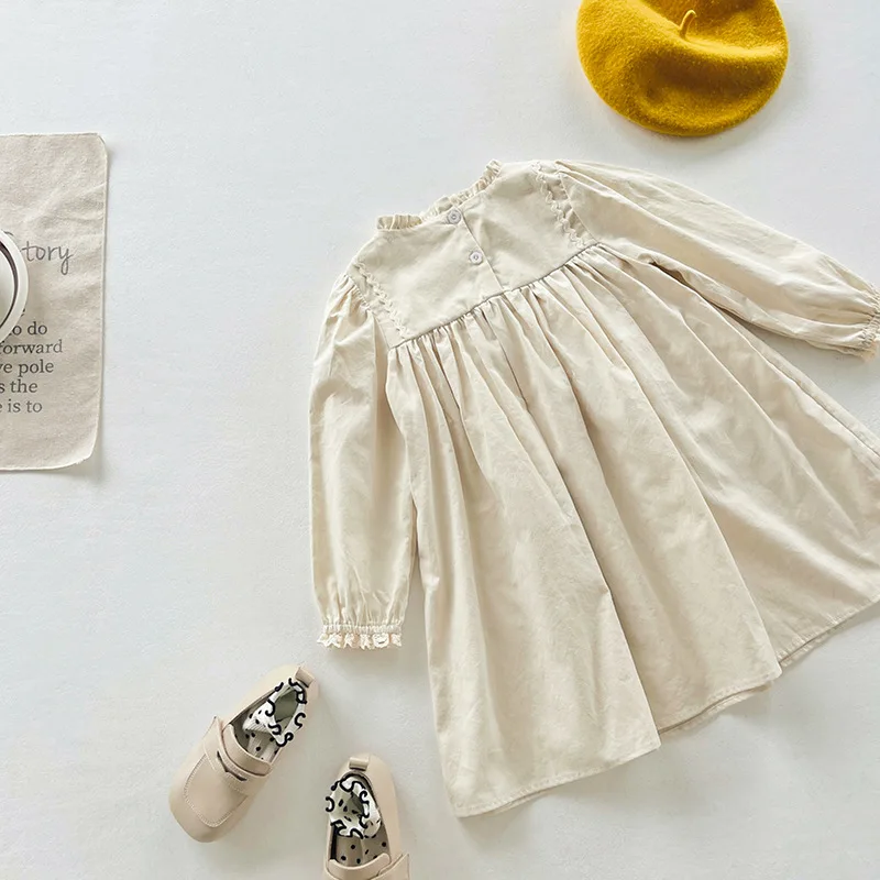 Детское хлопковое бальное платье ручной работы