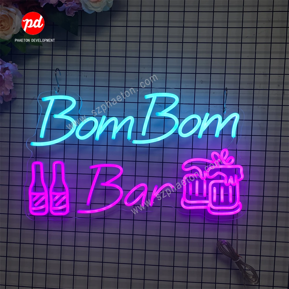 Custom Neon Sign Home Bar Business Neon Logo Sign LED Light Artwork Neon Decor Company Shop Logo Beer Fruit Juice Drink Signs