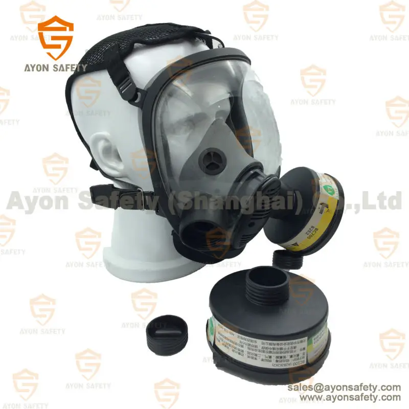 Hot sale double filter RD40 3M against high temperature full face silicon gas mask with large view for firemen industry