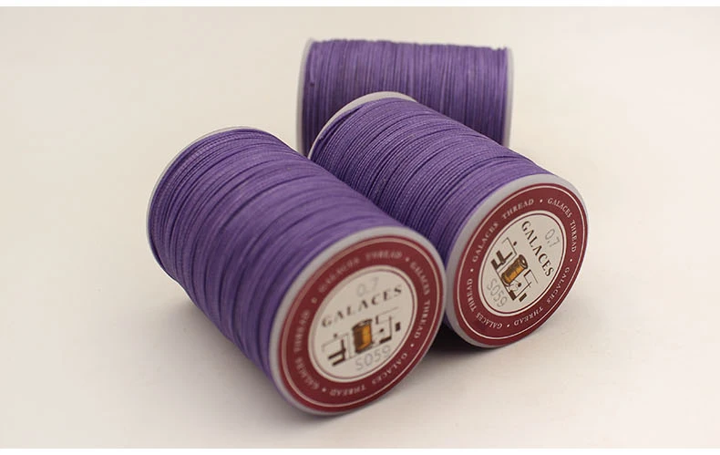 210d 0.6mm High Tenacity Polyester Sewing Pure Linen Waterproof Cored Round Wax Thread For Leather