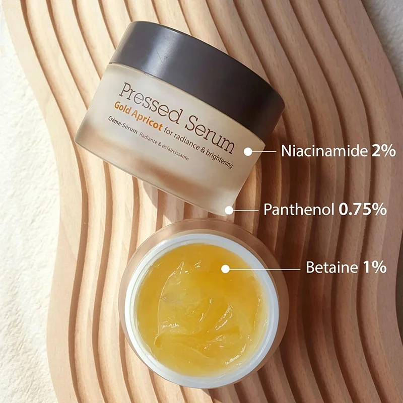 Pressed Serum Gold Apricot Korean Face Moisturizer Creamy Niacinamide Serum Freckle Remover Skin Brightening Cream