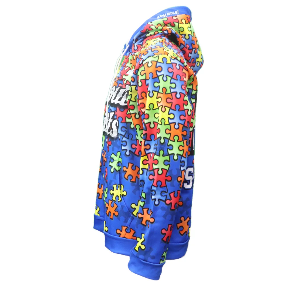 2022 new custom Autism hoodie mens hooded streetwear and sweatshirt printed hooded pullover