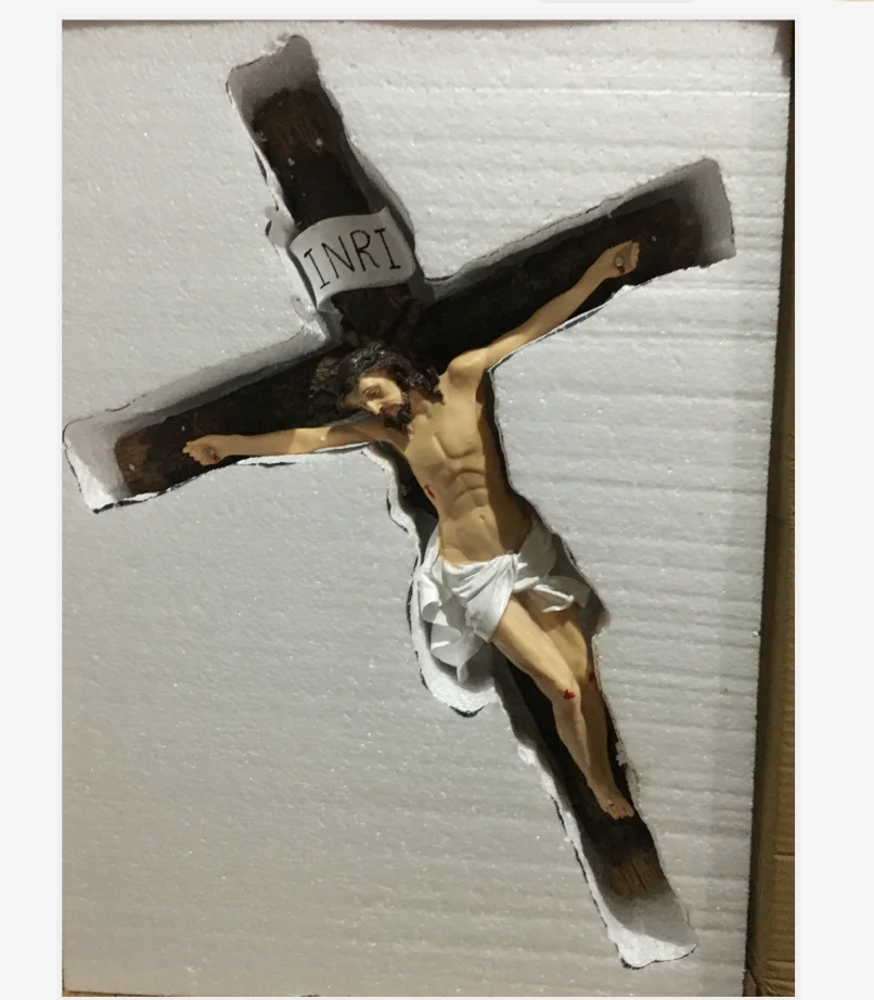 60 cm Religious Resin Catholic Crucifix With Wooden