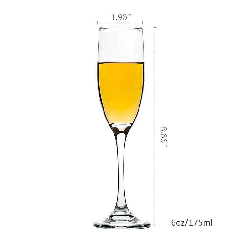 Custom personalized logo Elegant Stemmed Champagne Coupes 6oz Clear champagne flutes glass for Birthday,Parties,Wedding