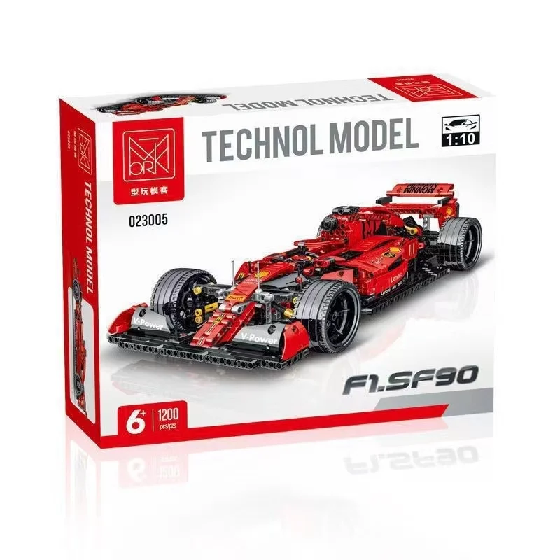 F1 Racing Car Building Blocks Supercar Models Sports Racer Vehicle Technical Sets Toy Boys Gift Mork 023005