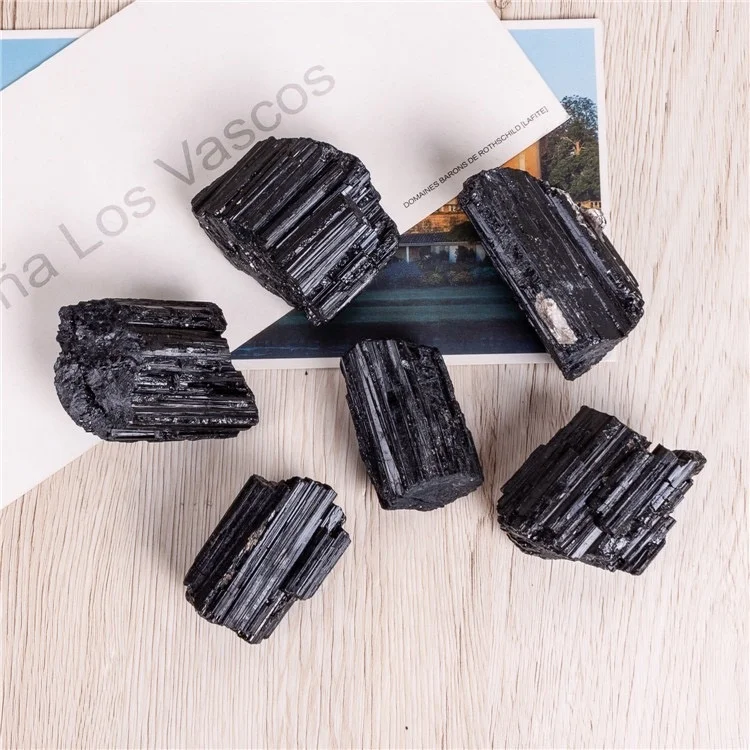 Large black tourmaline  crystal mineral material stone box set crystal  healing stones