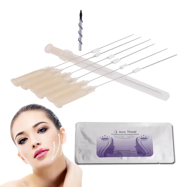 Top quality tensores surgical suture tornado screw kits 26G 60mm PDO thread lift sharp needle from korea