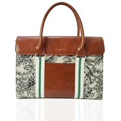 Дорожная сумка для ноутбука из натуральной кожи премиум-класса, китайские жаккардовые парусиновые деловые сумки, кожаный мессенджер