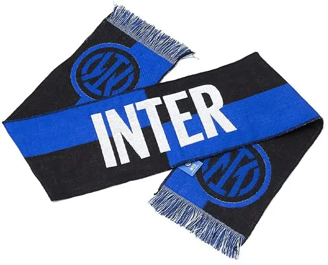 Высококачественный жаккардовый вязаный спортивный шарф для футбола с индивидуальным дизайном зимний