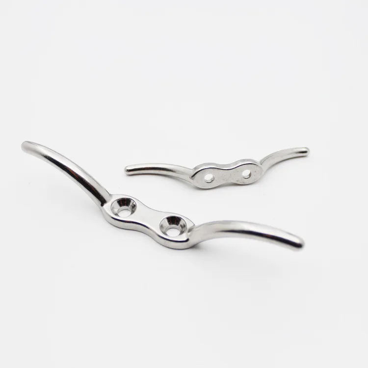 Stainless Steel 316 Flag Pole Cleat Hook Silver Cast Hardware for Fixed Rope or Home Decor