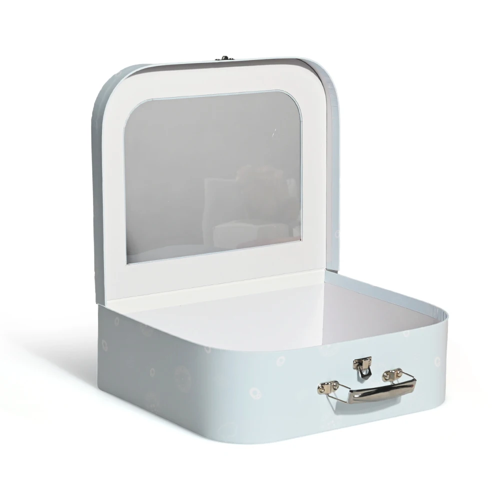 Recyclable Custom Design Rigid Kid Toy Packaging Box Luxury Cardboard Suitcase Gift Box With Transparent Windows
