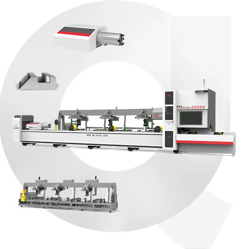 JQLASER  M3 Tube laser cutter high quality automatic feeding stainless steel tube fiber laser cutting machine