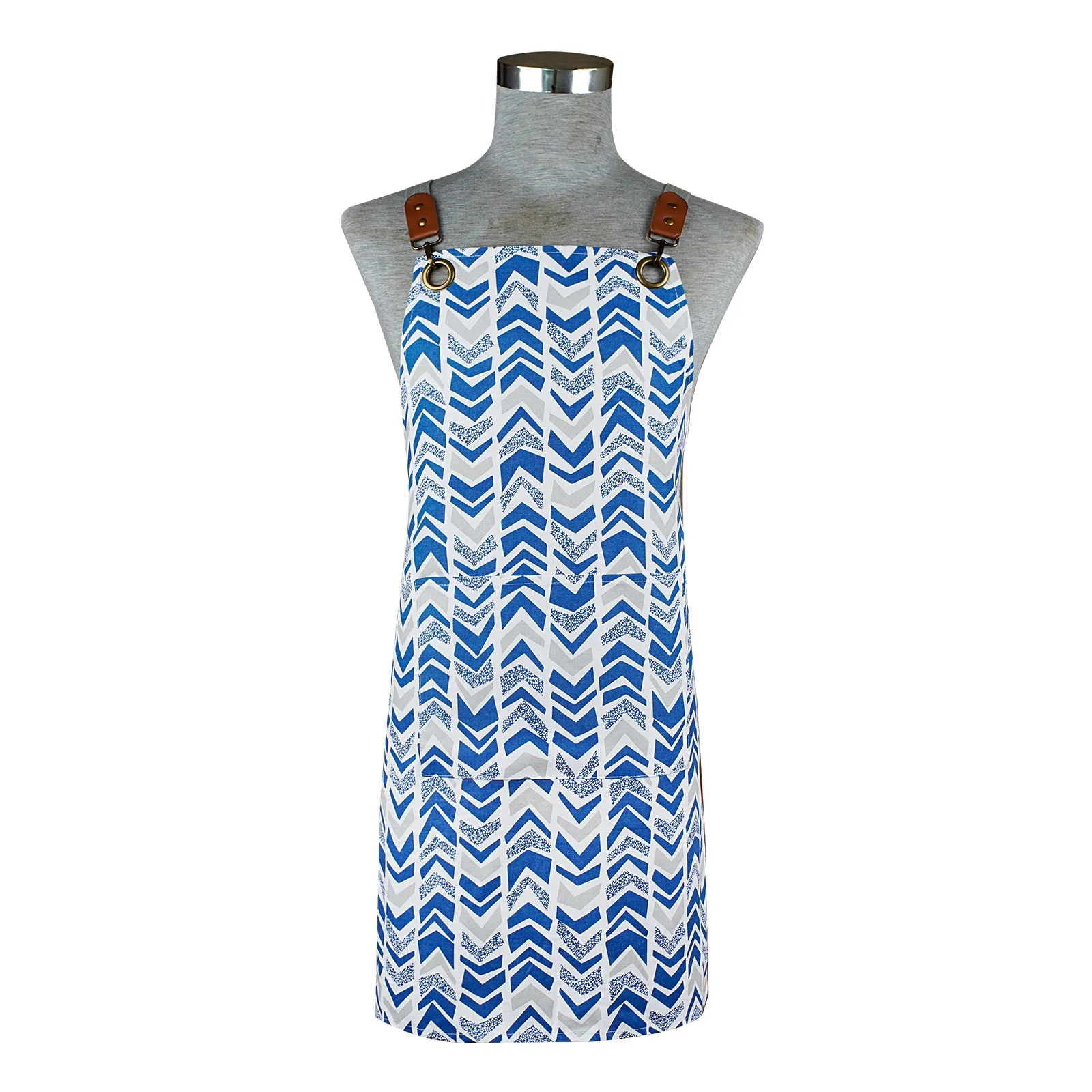 Plus Size Custom Sleeveless Aprons 1-pocket Cotton Work Waterproof Printed logo Fabric for Kitchen Baking Apron Manufacturer