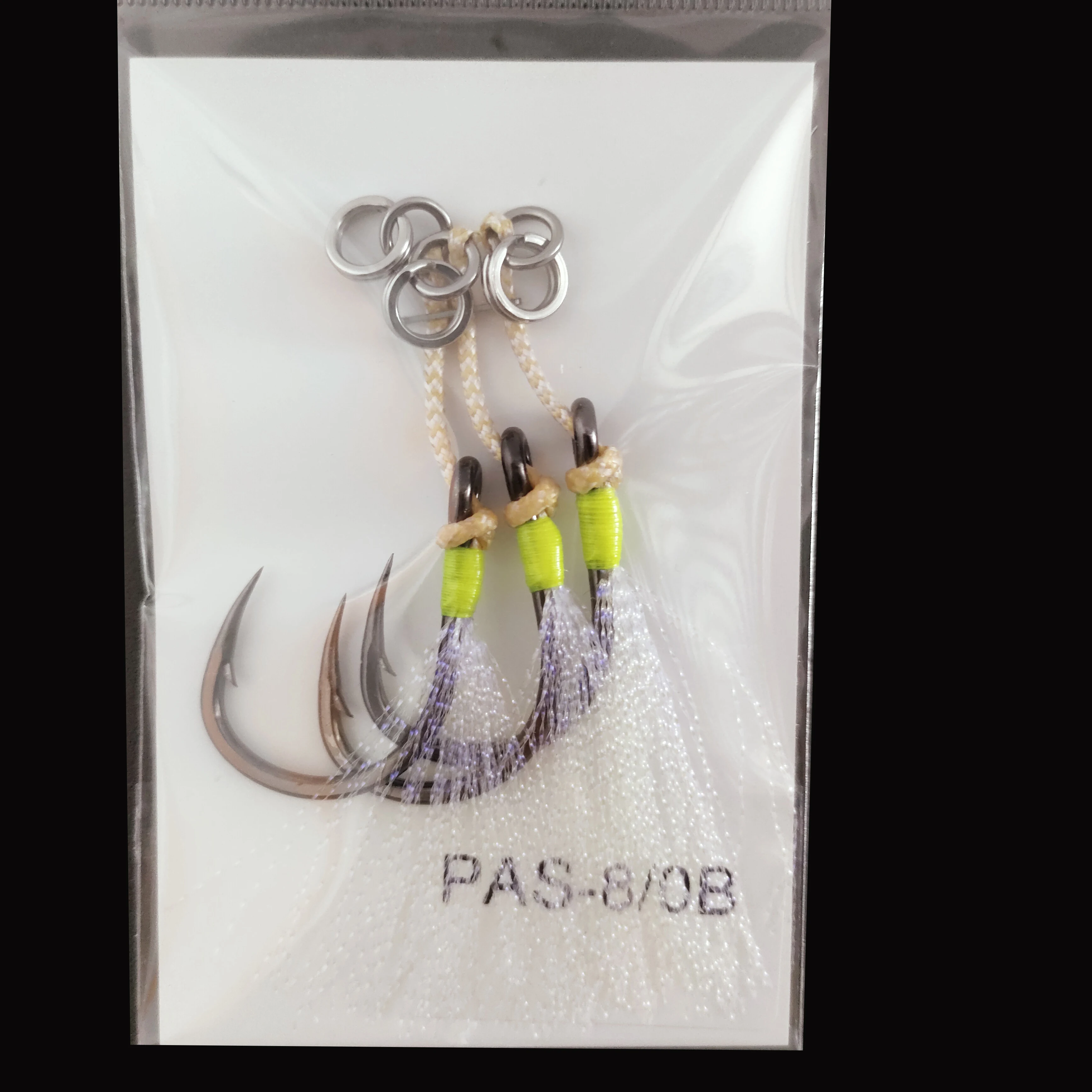 CWAH014-1 Wholesale Luminous jigging assist hooks High carbon steel light string fishing hook