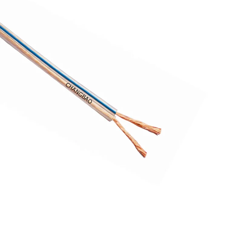 
Flat 2 Core Speaker Cable Transparent hifi Speaker Wire with 12AWG/14AWG/16AWG 