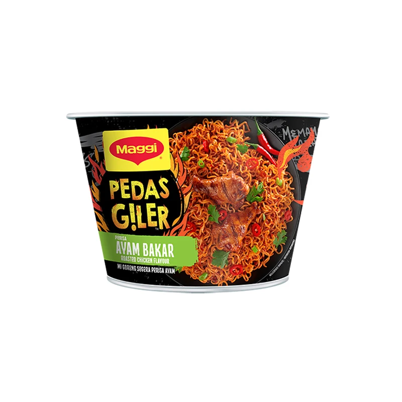 Highly Recommended 93g MAGGI-Pedas Giler Ayam Bakar Noodle Bowl Made From A Great Blend of Crazy Spicy Chillies