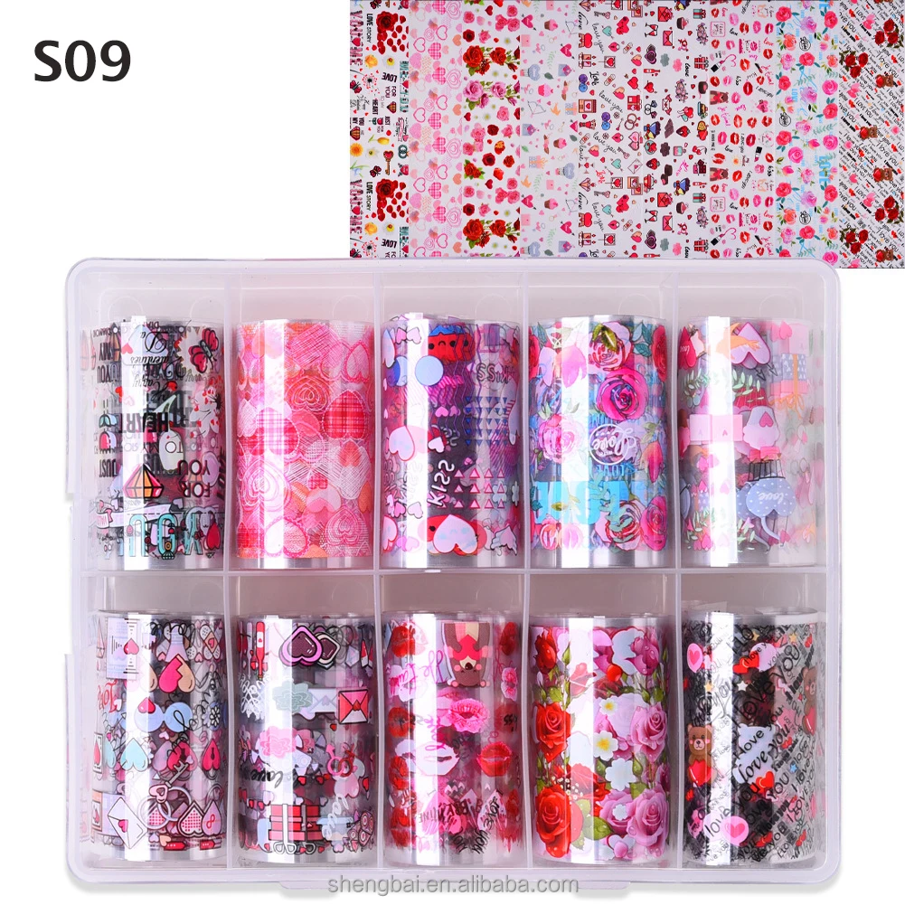 
Candy Gift Bear Pink Heart Holiday Designer Nail Art Decoration Nail Sticker Nail Transfer Foil 