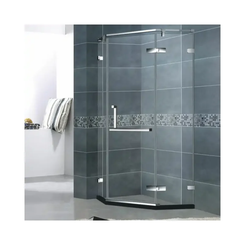 Elegant Design Semi-frameless Diamond Shape Hinge Shower Room Shower Cabine