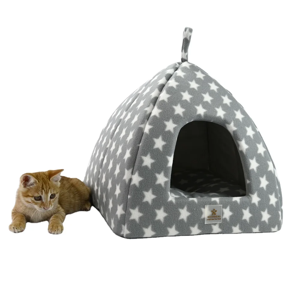 Comfortable Eco friendly Premium Cotton Sleeping Nest Cat Bed Pad Foldable Hammock Cat Semi-Closed Bed