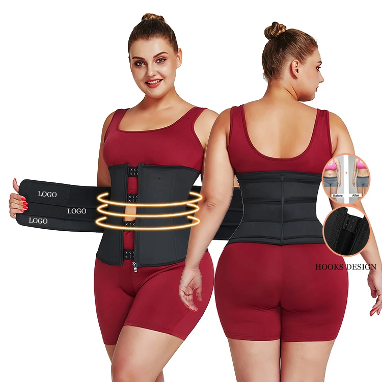 Dropshipping Service 3 Strap Waist Trainer Hooks Design Weight Loss Belt Waist Trimmers Belt