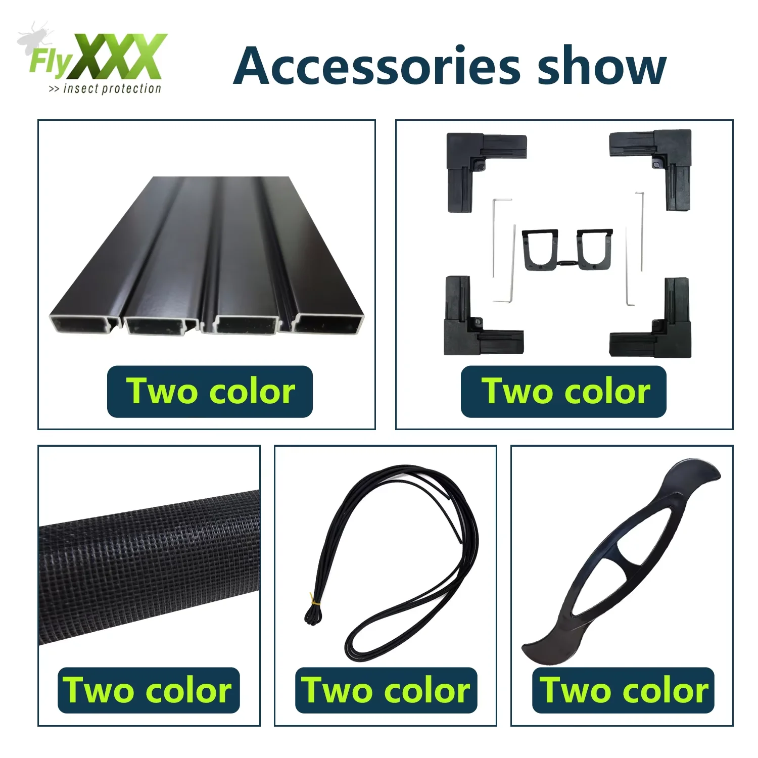 2024 New Products Retractable Security Fiberglass Windows Screens Insect Screen Fixed with Shield Sleeve Frame Screen Window