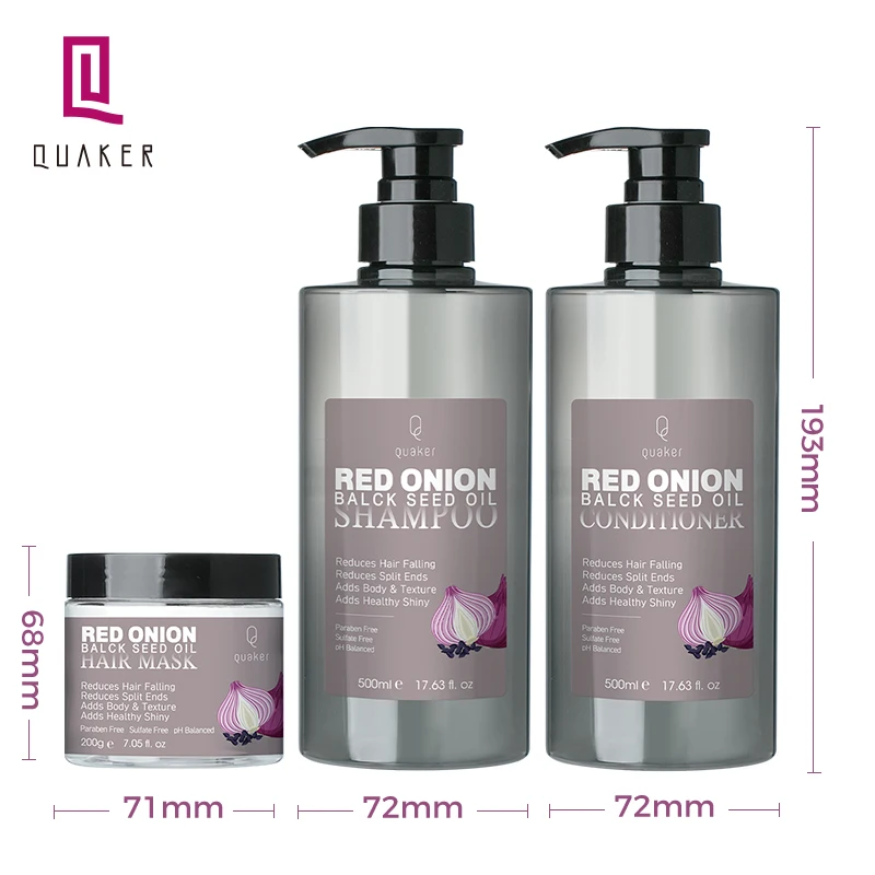 Brand Custom Plant Natural Hair Care Red Onion Black Seed Conditioner Hair and Shampoo