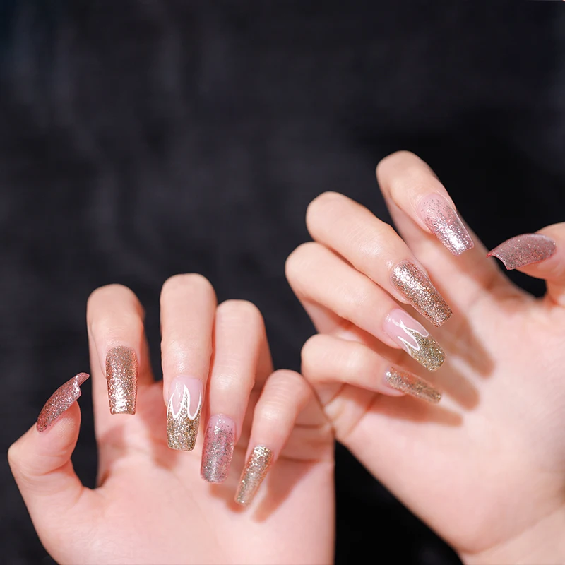 Vendeeni Custom Logo Platinum Gel Polish With Private Label Gel Nail Polish VDN 4 Colors Glitter UV/LED Gel