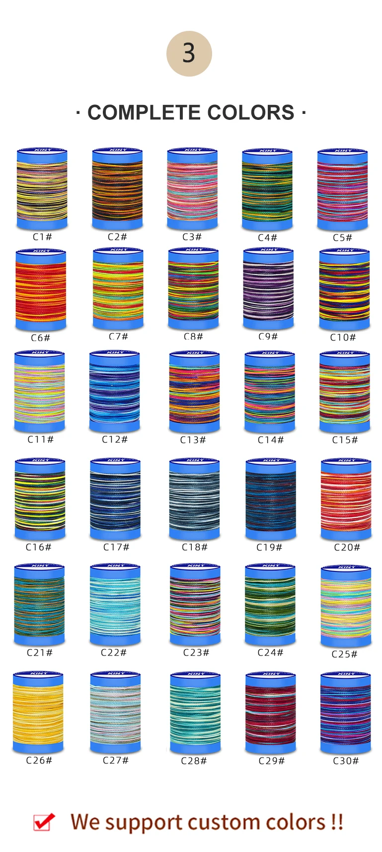 Wholesale Monochrome 0.8mm Bondi Polyester Round Wax Line For Bag Waxed Cord Leather Craft Diy Waxed String