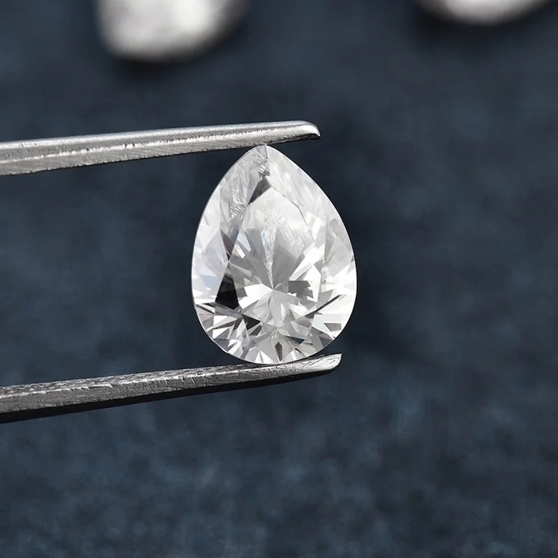 SICGEM Loose Gemstone 10x7mm 2-3 CT 4 CT Synthetic Pear Cut Waterdrop Shaped Moissanite Diamond