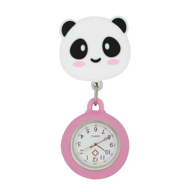 Panda Novel Design Pocket FOB Watches Pin Clip Breast Brooch Nursing Quartz Watch