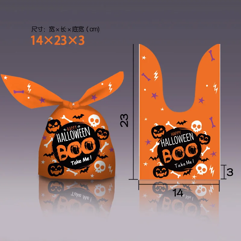 2023 New Halloween Package Bag Rabbit Pumpkin Candy Biscuit Snack Bag Halloween Gift Bag for Kids