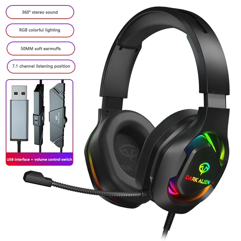 E600 7.1 surround game headset USB headband game audifono noise reduction game headset