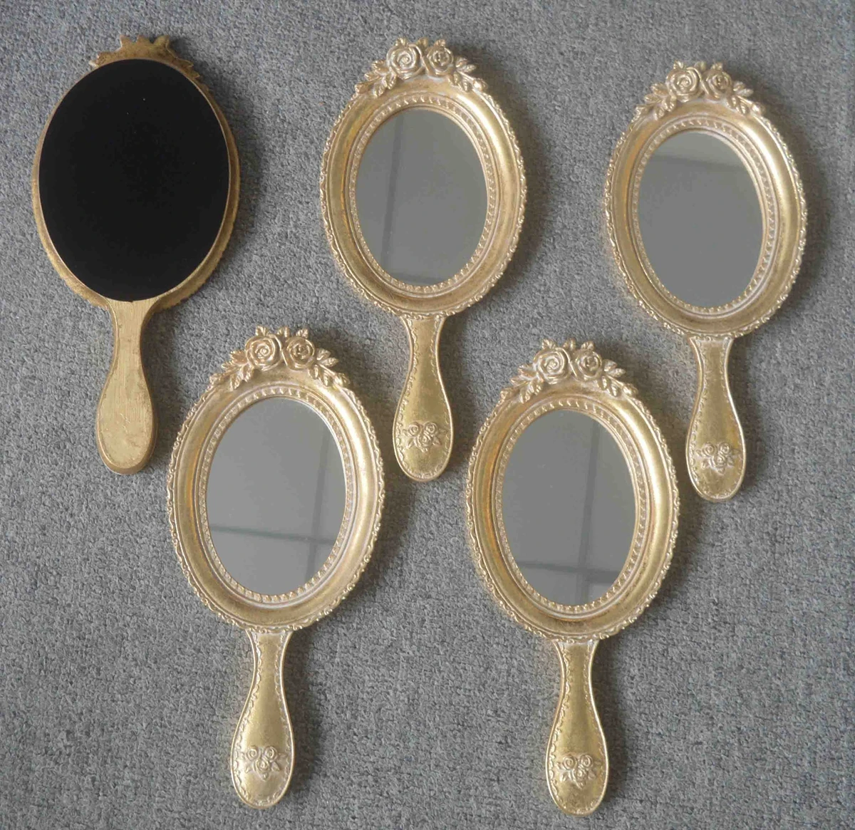 Retro cute sculpted princess makeup hand mirror resin hand mirror