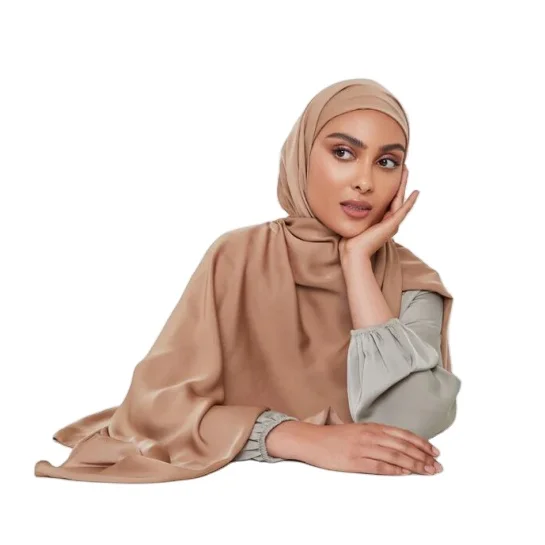 FRC premium Satin Silk Hijab women matte satin hijab Shiny Muslim Islamic Medina Satin Silk scarf shawl