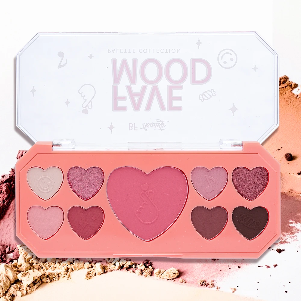 Wholesale Custom Plastic Mold Sample Heart Shaped Eyeshadow Palette Multiuse Collection Face Mood Eyeshadow Palette