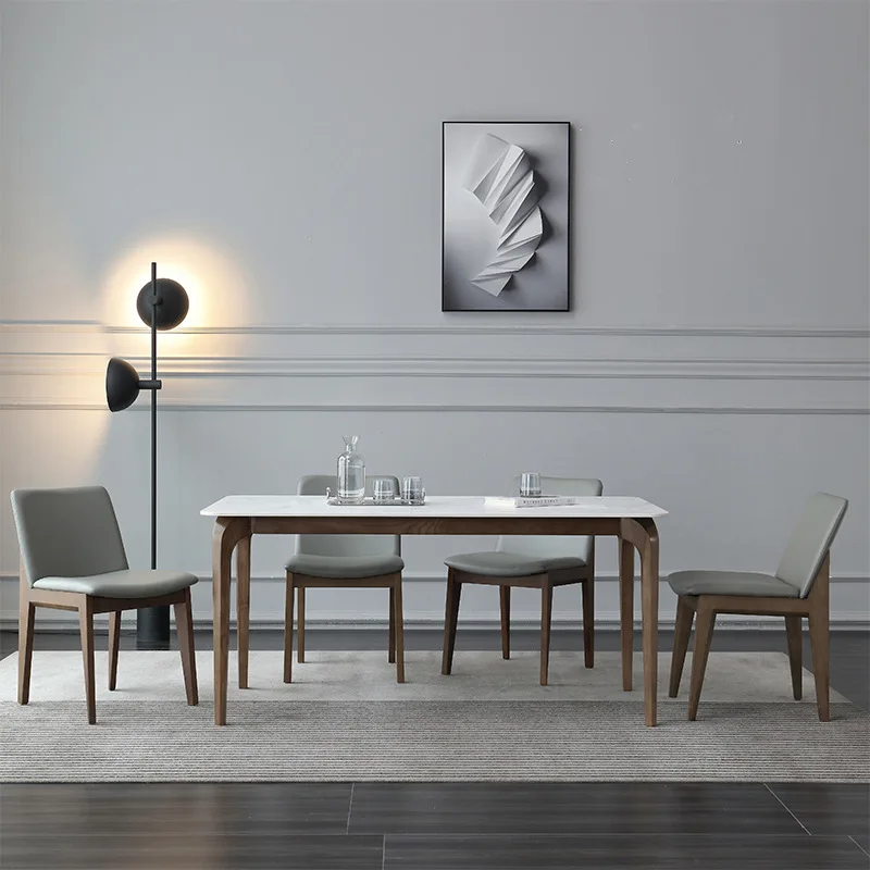 Latest Design Dining 6 Seater Panel Mdf Traditional Nordic Marble Dining Table