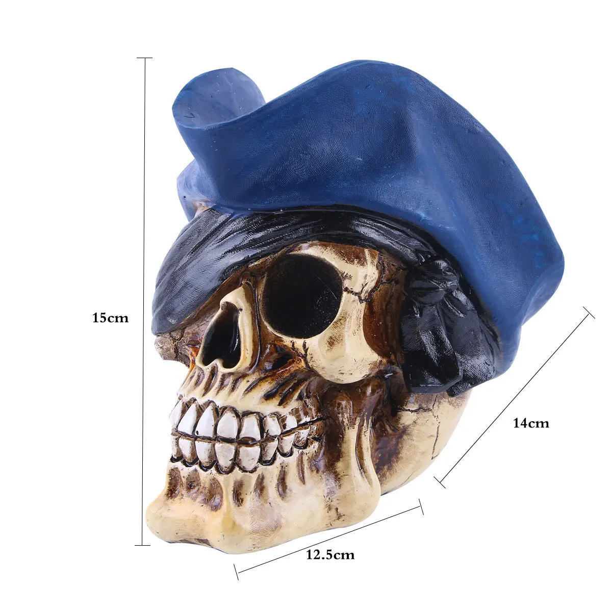Halloween Ornaments Resin Pirate Captain Skull Heads Statue*