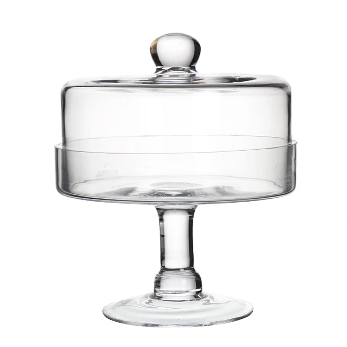 Tall glass dome wholesale glass cake stand