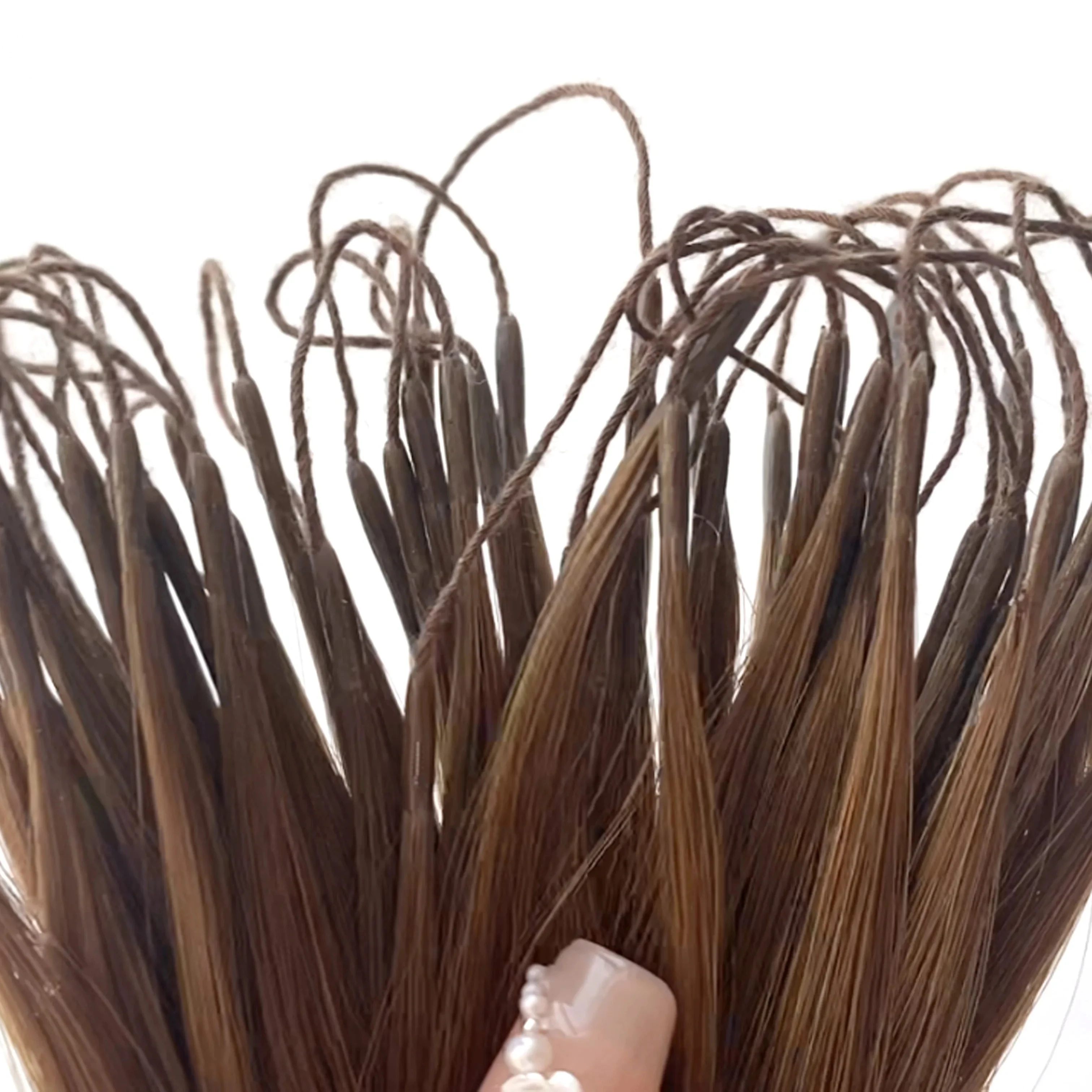 Haiyi Double Drawn I Tip Human Hair Extension Dark Brown Prebonded 100% Remy i-Tip Hair Extensions